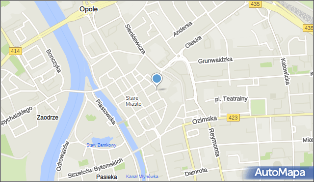 Opole, Muzealna, mapa Opola