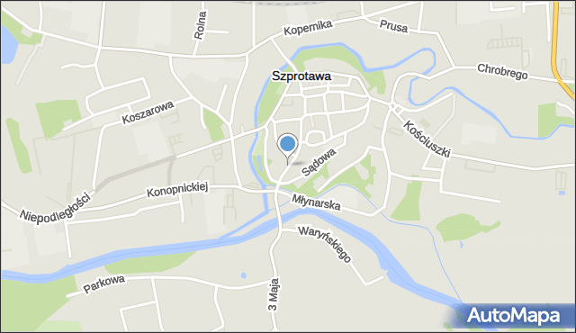 Szprotawa, Muzealna, mapa Szprotawa