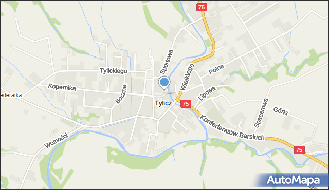 Tylicz, Mur, mapa Tylicz