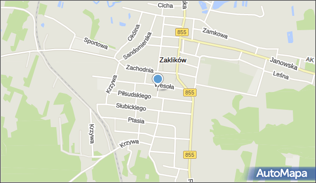 Zaklików, Murarska, mapa Zaklików