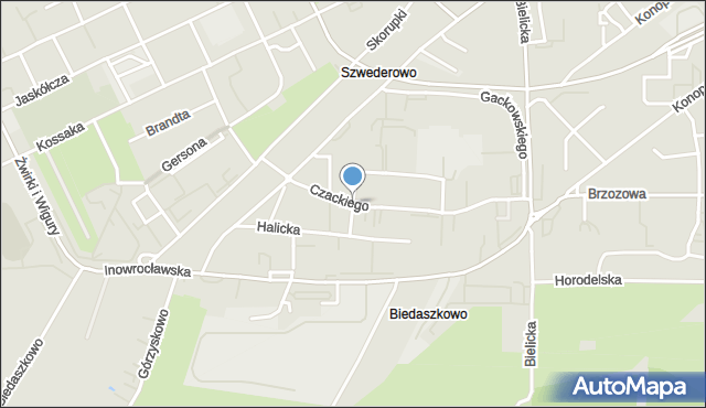 Bydgoszcz, Mylna, mapa Bydgoszczy