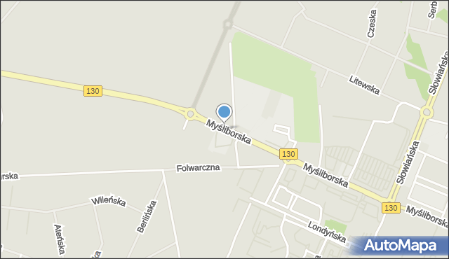 Gorzów Wielkopolski, Myśliborska, mapa Gorzów Wielkopolski