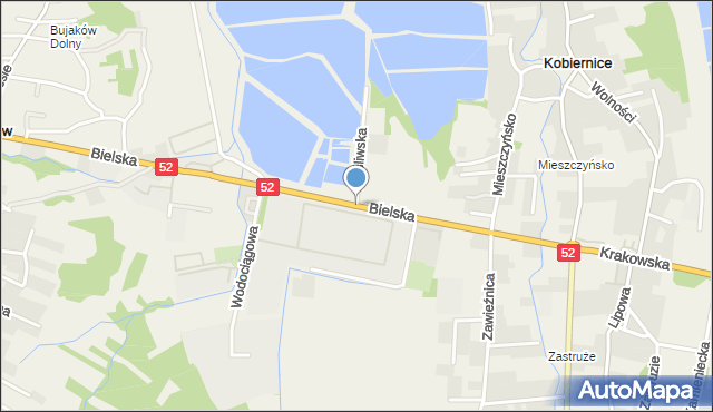 Kobiernice, Myśliwska, mapa Kobiernice