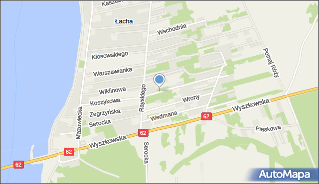 Łacha gmina Serock, Mysikrólika, mapa Łacha gmina Serock