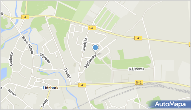 Lidzbark, Myśliwska, mapa Lidzbark