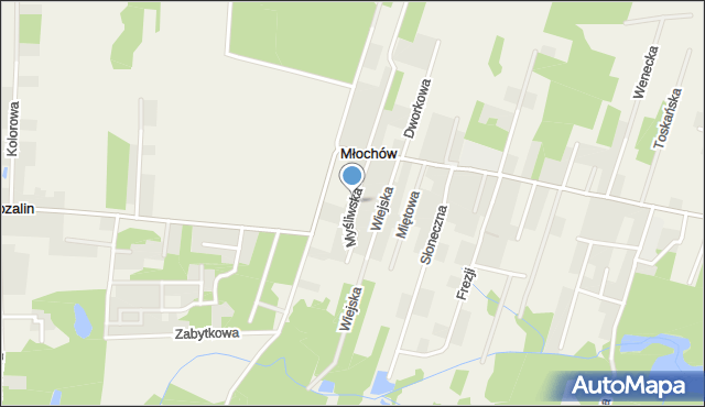 Młochów, Myśliwska, mapa Młochów