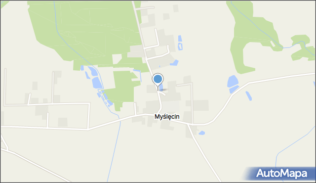 Myślęcin gmina Elbląg, Myślęcin, mapa Myślęcin gmina Elbląg