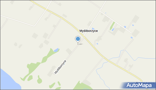 Myśliborzyce gmina Brudzeń Duży, Myśliborzyce, mapa Myśliborzyce gmina Brudzeń Duży