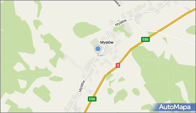 Mysłów gmina Bolków, Mysłów, mapa Mysłów gmina Bolków