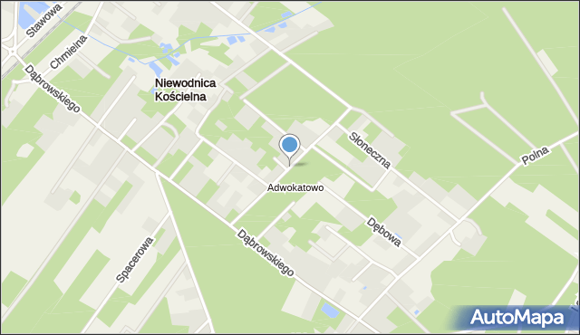 Niewodnica Kościelna, Myśliwska, mapa Niewodnica Kościelna