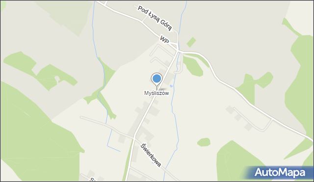 Ostroszowice, Myśliszów, mapa Ostroszowice