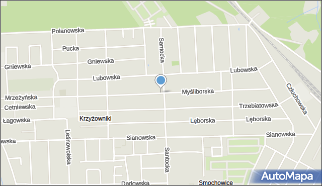 Poznań, Myśliborska, mapa Poznania