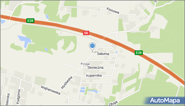 Szemud, Myśliwska, mapa Szemud