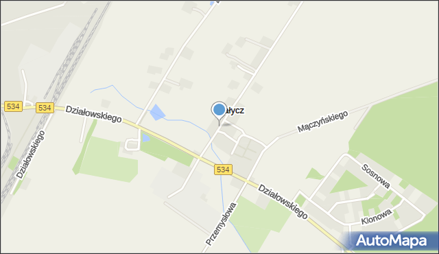 Wałycz, Myśliwiecka, mapa Wałycz