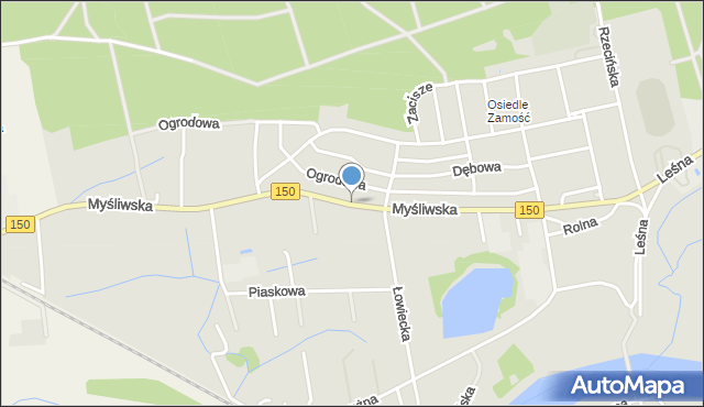 Wronki powiat szamotulski, Myśliwska, mapa Wronki powiat szamotulski