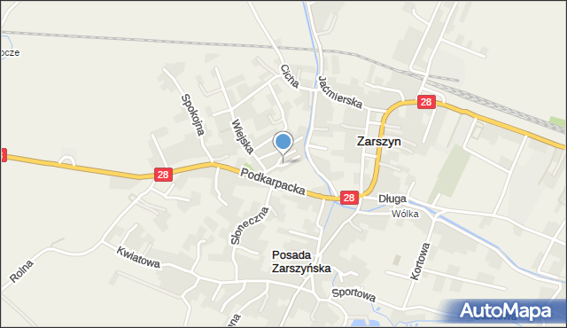 Zarszyn, Myśliwiecka, mapa Zarszyn