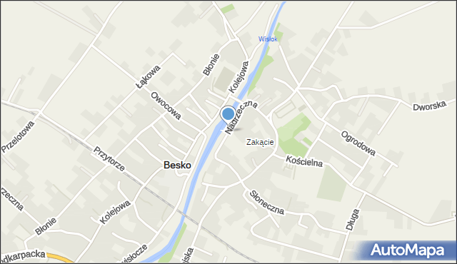 Besko, Nadrzeczna, mapa Besko