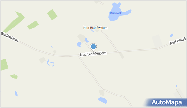 Bladowo gmina Tuchola, Nad Bladówkiem, mapa Bladowo gmina Tuchola