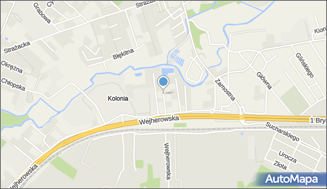 Bolszewo, Nadrzeczna, mapa Bolszewo