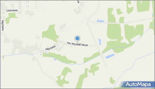 Brzezia Łąka, Na Wysoki Most, mapa Brzezia Łąka