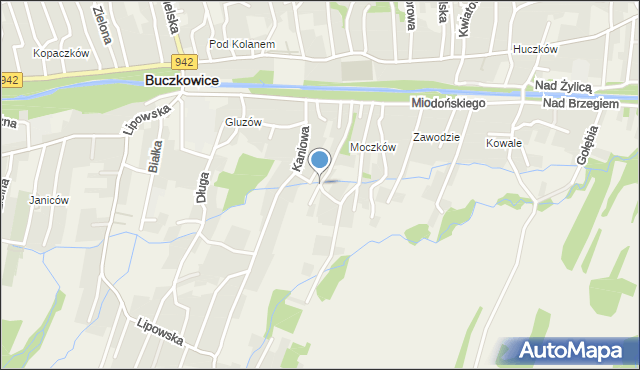 Buczkowice, Nad Potokiem, mapa Buczkowice