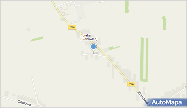 Cianowice, Na Kamyk, mapa Cianowice