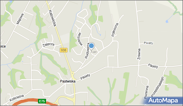 Cieszyn, Nasturcji, mapa Cieszyna