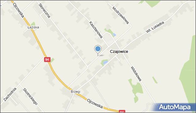 Czajowice, Nad Stawem, mapa Czajowice