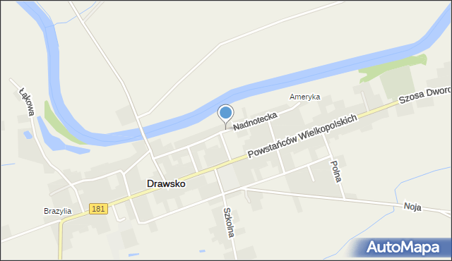 Drawsko, Nadnotecka, mapa Drawsko