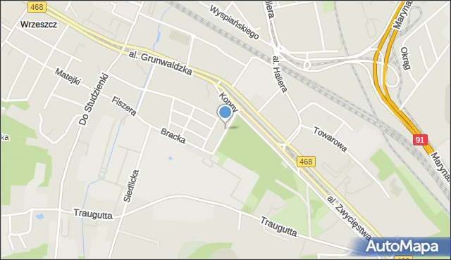 Gdańsk, Narutowicza Gabriela, mapa Gdańska