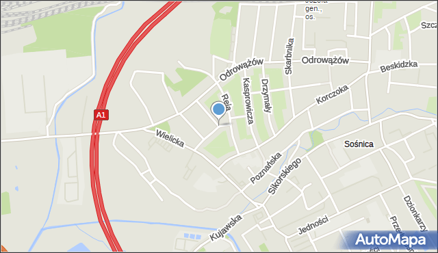 Gliwice, Na Filarze, mapa Gliwic