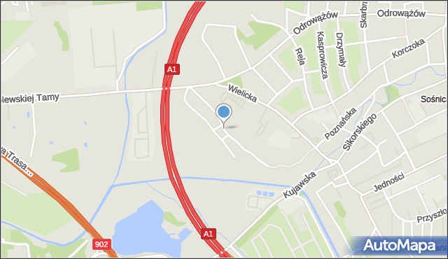 Gliwice, Nadbrzeżna, mapa Gliwic