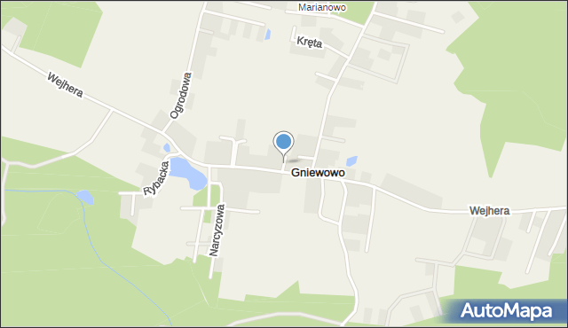 Gniewowo gmina Wejherowo, Na Stoku, mapa Gniewowo gmina Wejherowo