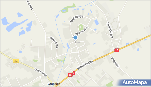 Grębocin gmina Lubicz, Nad Strugą, mapa Grębocin gmina Lubicz