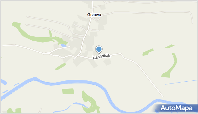 Grzawa, Nad Wisłą, mapa Grzawa