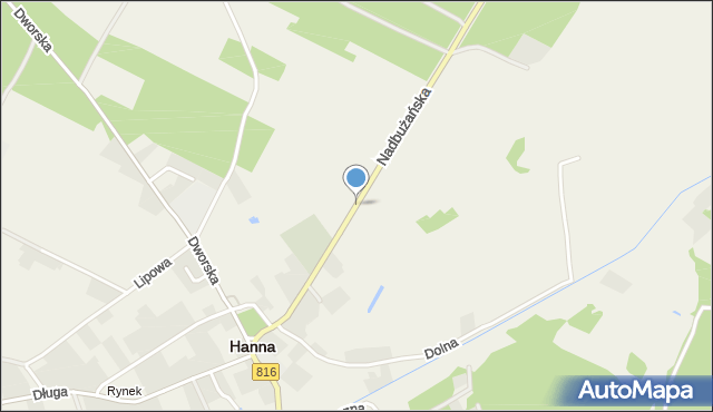 Hanna, Nadbużańska, mapa Hanna