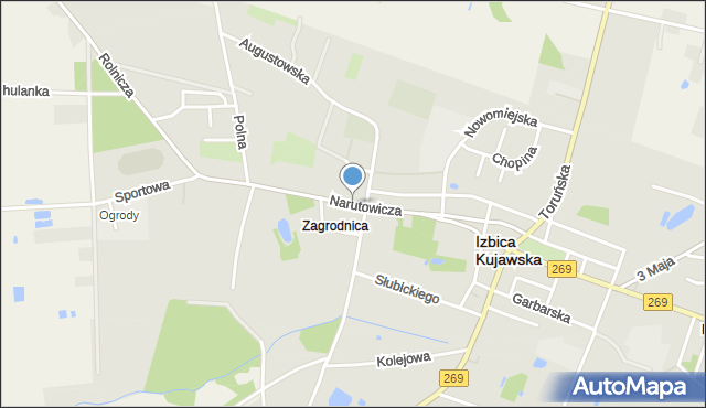 Izbica Kujawska, Narutowicza Gabriela, mapa Izbica Kujawska