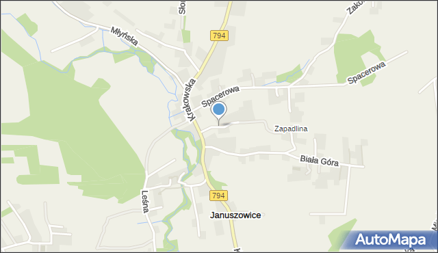 Januszowice gmina Zielonki, Na Wzgórzu, mapa Januszowice gmina Zielonki