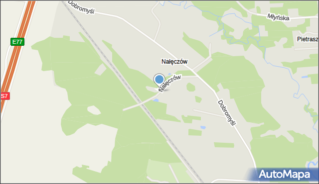 Kielce, Nałęczów, mapa Kielc