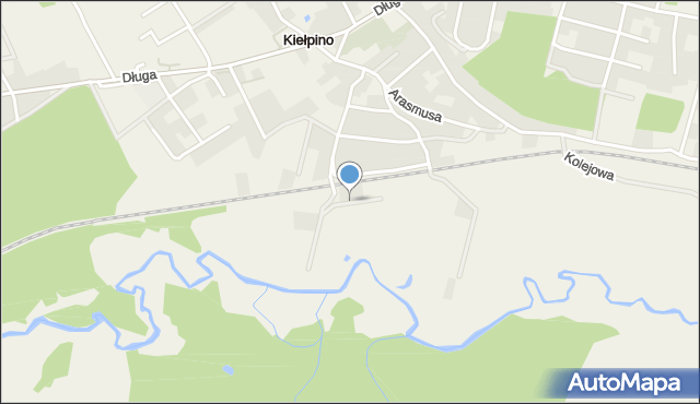 Kiełpino gmina Kartuzy, Nad Radunią, mapa Kiełpino gmina Kartuzy