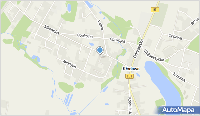 Kłodawa powiat gorzowski, Na Skarpie, mapa Kłodawa powiat gorzowski