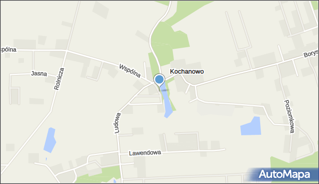 Kochanowo gmina Luzino, Nad Stawem, mapa Kochanowo gmina Luzino