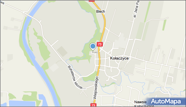 Kołaczyce, Na Potok, mapa Kołaczyce