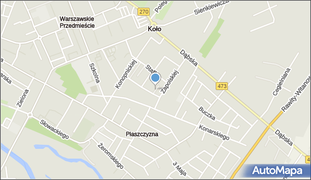 Koło, Nałkowskiej Zofii, mapa Koło
