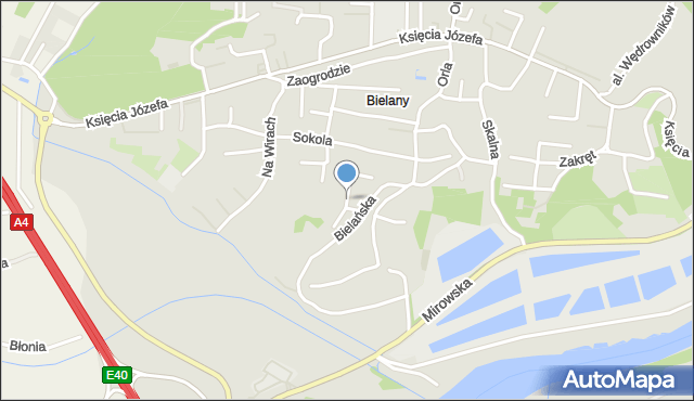 Kraków, Na Grabinach, mapa Krakowa