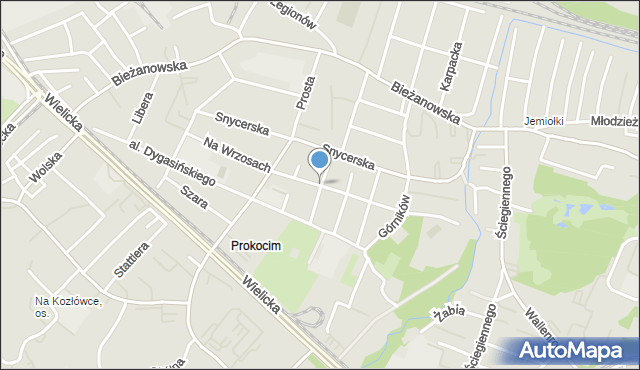 Kraków, Na Wrzosach, mapa Krakowa