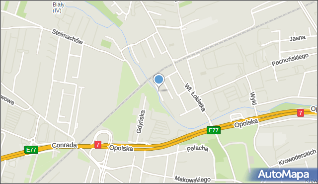 Kraków, Na Chałupkach, mapa Krakowa