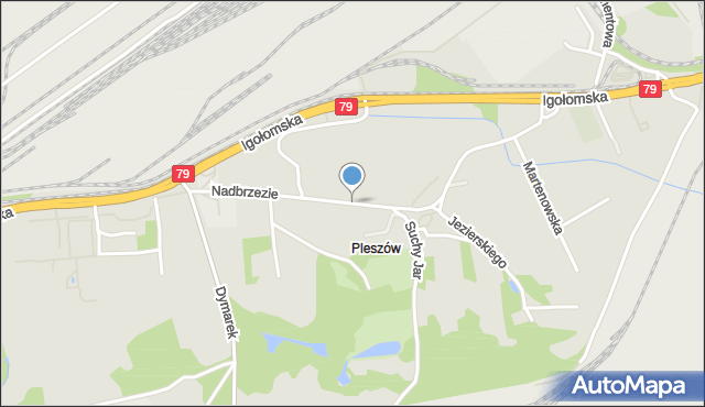 Kraków, Nadbrzezie, mapa Krakowa