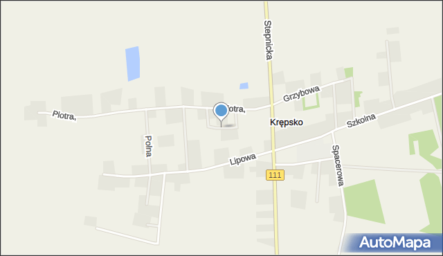 Krępsko gmina Goleniów, Nastrojowa, mapa Krępsko gmina Goleniów