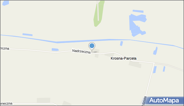 Krosna-Parcela, Nadrzeczna, mapa Krosna-Parcela